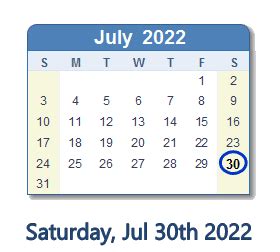 July 30, 2022 .